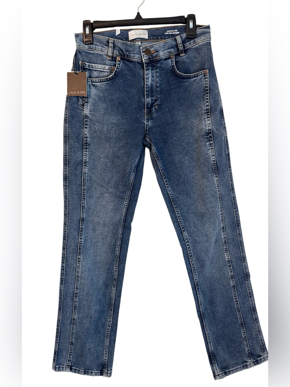 LOLA JEANS Jasper Mid-Rise Straight Jeans Dim Sky Size 28 NWT